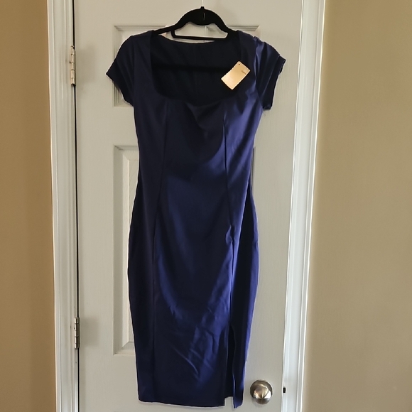 Popilush Dresses & Skirts - Chic Navy Midi Dress